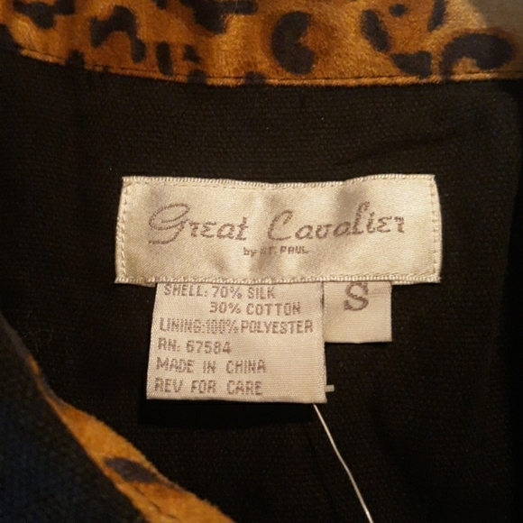 Great Cavalier nwt vintage 70% silk leopard print - Picture 2 of 3
